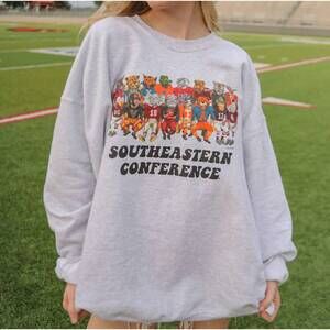 NEW CHARLIE SOUTHERN sec graphic sweatshirt in white
